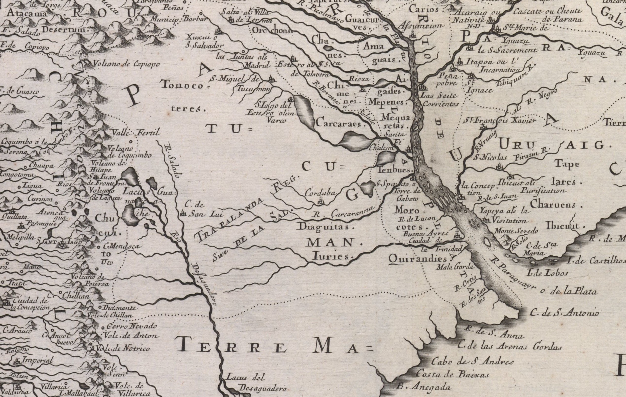 Recorte del mapa de Sanso, de 1656.