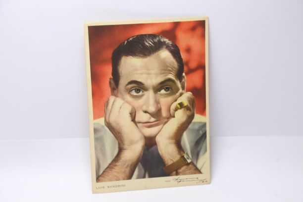 Tarjeta postal del actor Luis Sandrini, icono de los ´50. Colección MuHLI.